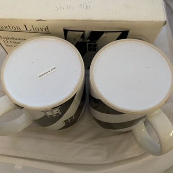 Reston Lloyd Lighthouse 12 Oz Mugs Set of 2 *New* - Picture 7 of 8